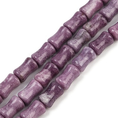 Natural Lepidolite/Purple Mica Stone Beads Strands G-F792-B01-1