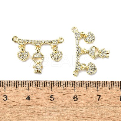 Rack Plating Brass Micro Pave Clear Cubic Zirconia Pendants KK-R157-12B-G-1