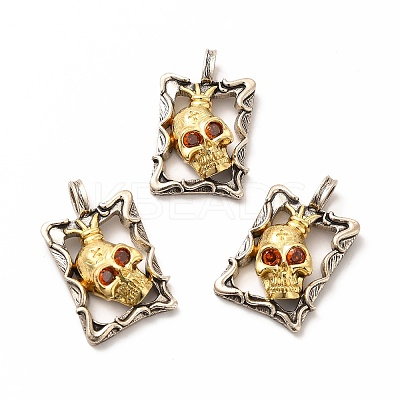 Rack Plating Brass Micro Pave Cubic Zirconia Pendants KK-K165-28-1