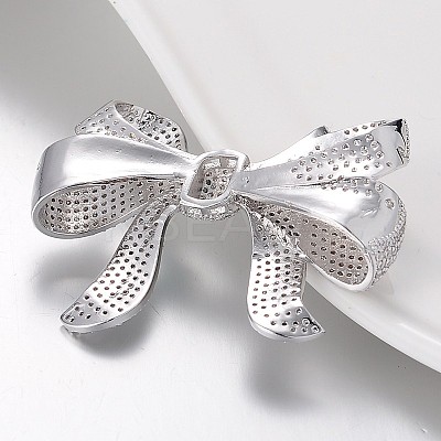 Bowknot Brass Micro Pave Cubic Zirconia Pendants ZIRC-O017-06-1