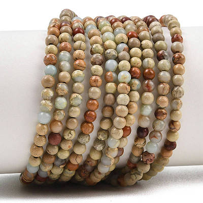 Natural Aqua Terra Jasper Beads Strands G-E444-14B-3mm-1