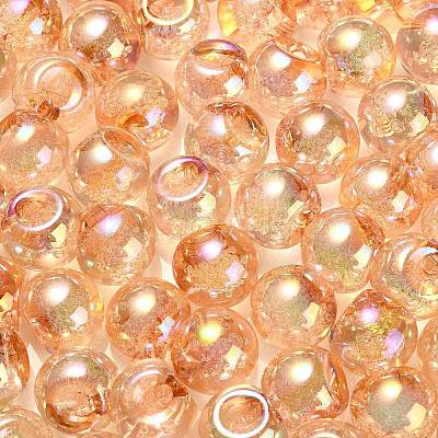 UV Plating Rainbow Iridescent Acrylic Beads OACR-G012-04B-1