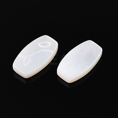 Natural White Shell Cabochons BSHE-T014-18-1