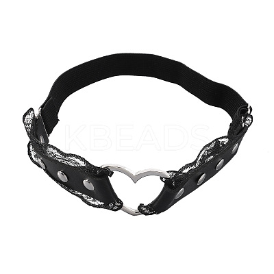Imitation Leather Heart Alloy Leg Chain WGF1871-07-1