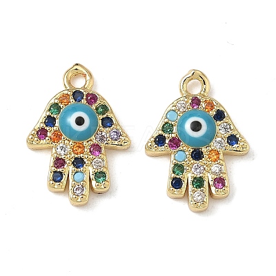 Brass Micro Pave Cubic Zirconia Charms KK-G391-09G-1-1