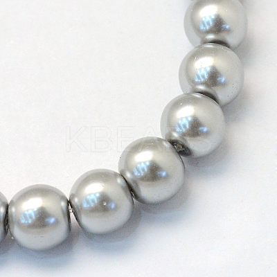 Baking Paint Pearlized Glass Pearl Round Bead Strands HY-Q330-8mm-34-1