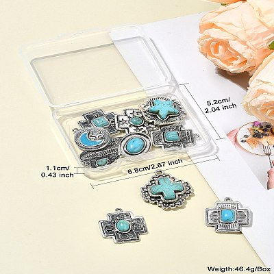 10Pcs 10 Styles Tibetan Style Alloy Pendants FIND-CJ0002-17-1