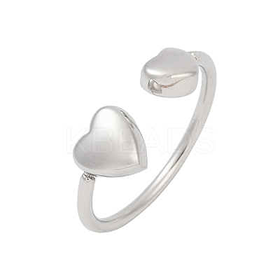 304 Stainless Steel Adjustable Open Cuff Rings RJEW-Z091-03P-1