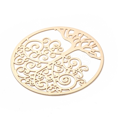 Rack Plating Brass Filigree Pendants KKC-K001-15KCG-1