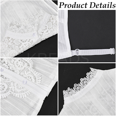 Detachable Cotton Shirt Women False Collar AJEW-WH20054-049B-1