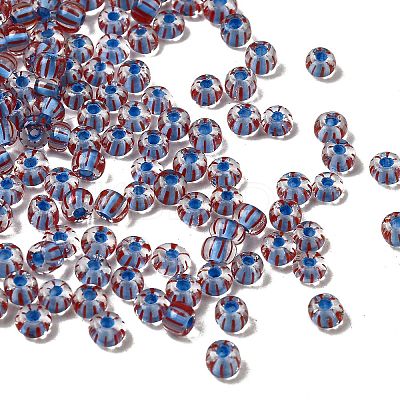 Transparent Stripe Glass Seed Beads GLAA-NH0001-06I-1