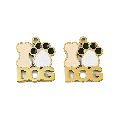 304 Stainless Steel Enamel Pendants STAS-L302-24G-01-1