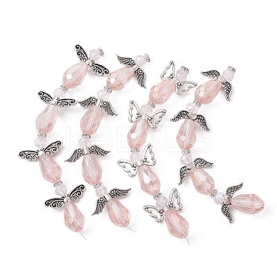 Angel Fairy Shape Electroplate Glass Beads Strands AJEW-JB01173-02-1