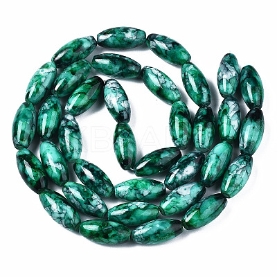 Baking Paint Glass Beads Strands DGLA-S115-22x10mm-S59-1