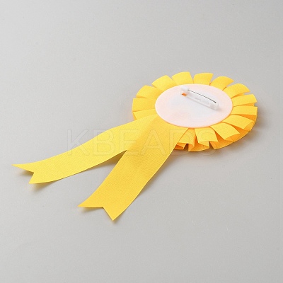 Award Ribbon Shape Iron Badge Pins LS-JEWB-WH20002-04A-1