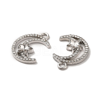 Rack Plating Alloy Crystal Rhinestone Pandants PALLOY-O106-04P-1
