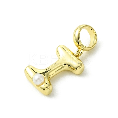Rack Plating Brass with ABS Plastic Pearl European Dangle Charms KK-G501-02I-G-1
