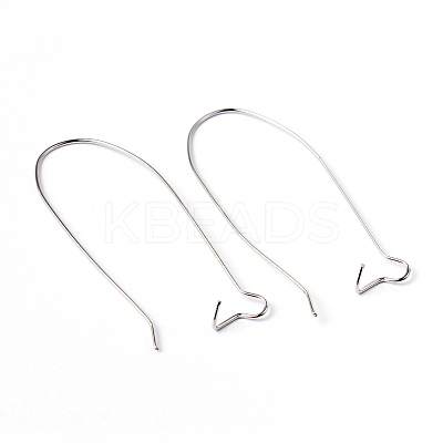 Platinum Color Brass U-Shaped Hoop Earrings Findings Kidney Ear Wires X-EC221-4NF-1