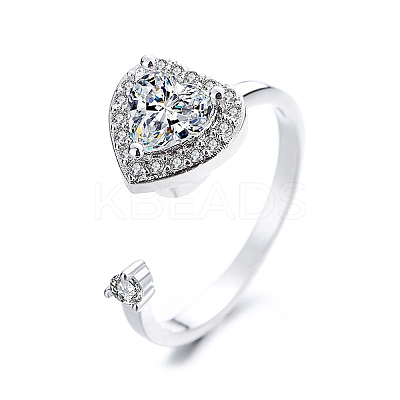 Cubic Zirconia Rotating Open Cuff Ring LS-MATO-PW0001-061P-01-1