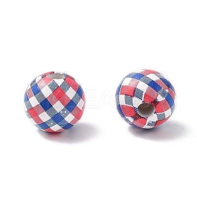 Independence Day Themes Wood European Beads LS-WOOD-I014-01B-1