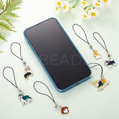 Alloy Enamel Mobile Strap HJEW-SW00023-02-1