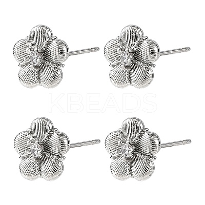 SHEGRACE Brass Micro Pave Cubic Zirconia Stud Earrings XGRQ4N068-711P-1