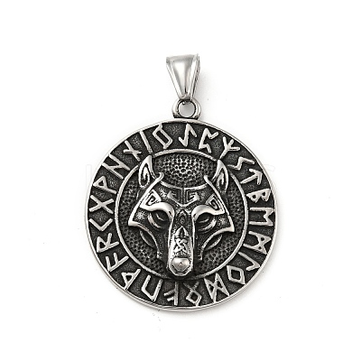 304 Stainless Steel Norse Valknut Rune Pendant STAS-P309-11AS-1