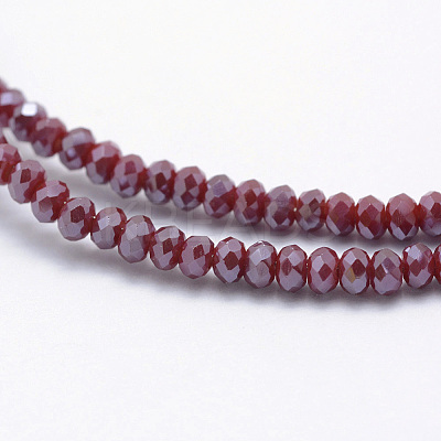 Electroplate Opaque Glass Beads Strands X-EGLA-J144-PL-B04-1