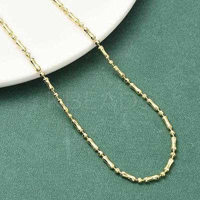 2MM Round Dog Bone Shape Brass Link Chain Necklaces for Women NJEW-K271-17G-1