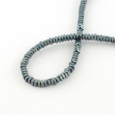 Faceted Square Electroplate Non-magnetic Synthetic Hematite Bead Strands G-S203-24E-1