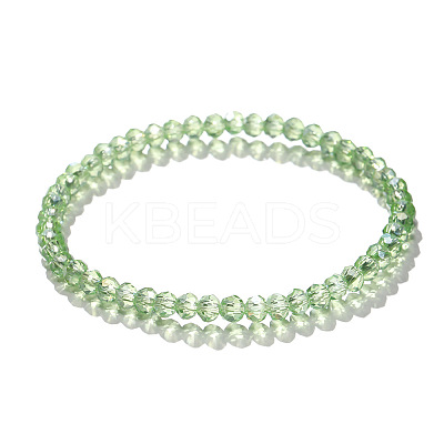 4mm Prism Faceted Rondelle Glass Beaded Stretch Bracelets for Women LS-EH2213-7-1