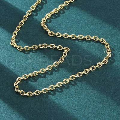 Brass Cable Chain Necklaces for Women NJEW-K282-02G-1