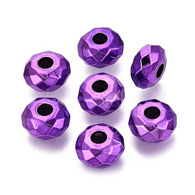 UV Plating Iridescent Transparent Acrylic European Beads OACR-E033-22-04-1
