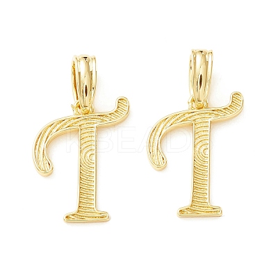 Rack Plating Eco-Friendly Brass Letter Pendants KK-K265-02G-T-1