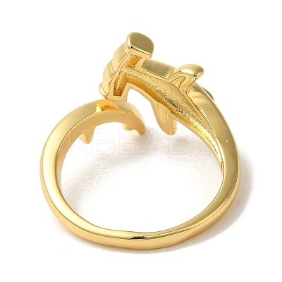 Rack Plating Brass Cuff Rings for Women RJEW-G325-04E-G-1