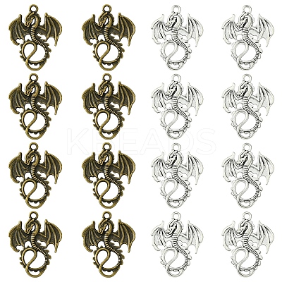 30Pcs 2 Colors Tibetan Style Alloy Pendants TIBEP-FS0001-17-1
