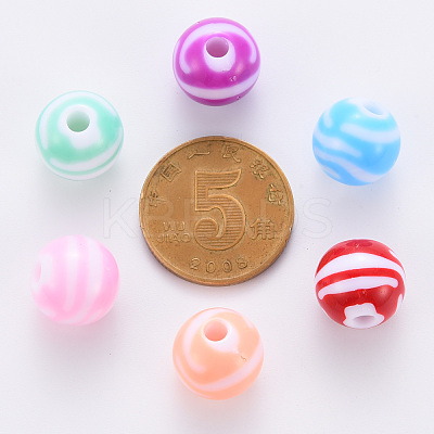 Opaque Striped Acrylic Beads MACR-S373-27A-1