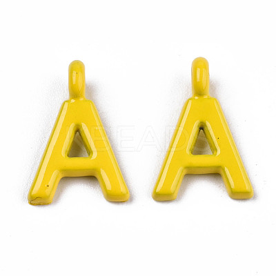 26 Pcs Spray Painted Alloy Alphabet Links Connectors PALLOY-T075-48-RS-1