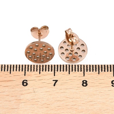 304 Stainless Steel Stud Earring Findings Ion Plating(IP) STAS-P434-06C-RG-1