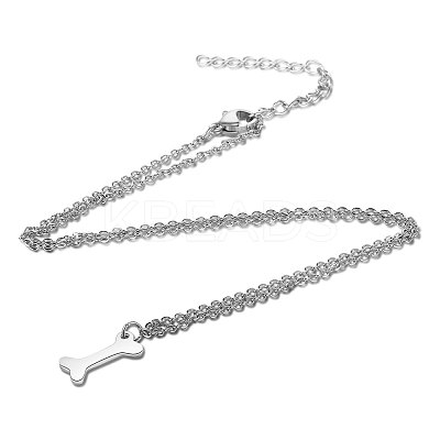 Tarnish Resistant 201 Stainless Steel Pendants Necklaces NJEW-S063-TN142-1-1