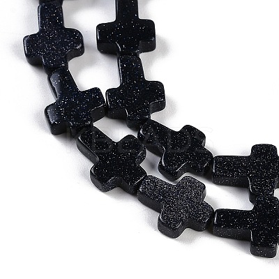 Synthetic Blue Goldstone Beads Strands G-I369-A25-02-1