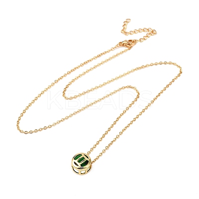 Brass Pave Cubic Zirconia Birth Stone Constellation Pendant Cable Chain Necklaces LS-NJEW-D334-01G-11-1