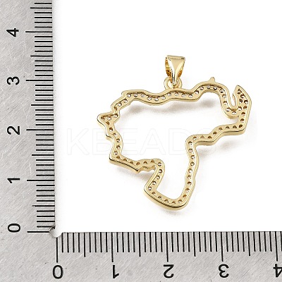Brass Micro Pave Clear Cubic Zirconia Pendants CU-E002-04B-G-1