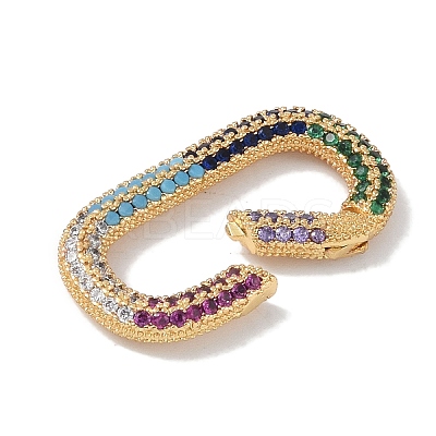 Rack Plating Brass Micro Pave Cubic Zirconia Twister Clasps KK-NH0002-19G-02-1