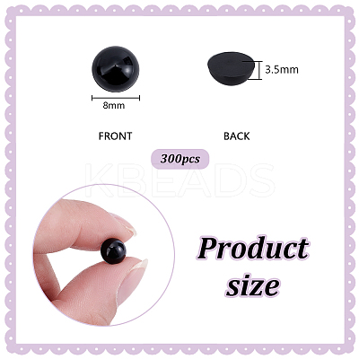 Acrylic Half Round Beads OACR-PH0004-63C-1