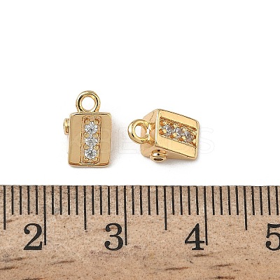 Brass Micro Pave Cubic Zirconia Charms KK-A280-11G-1