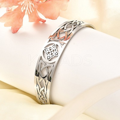 Non-Tarnish 304 Stainless Steel Cuff Bangles BJEW-M234-02P-1