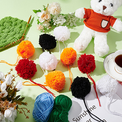 16Pcs 4 Colors Polyester Christmas Ball Ornament Accessories DIY-MA0006-37-1