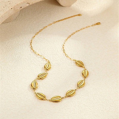 Ocean 304 Stainless Steel Link Chain Necklaces for Women NJEW-A060-01C-G-1