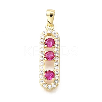 Brass Micro Pave Cubic Zirconia Pendants KK-V011-30G-C-1